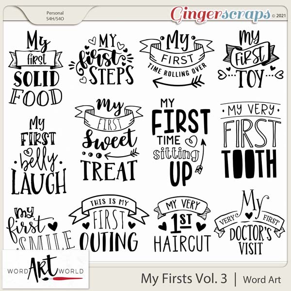 My Firsts Vol 3 Word Art