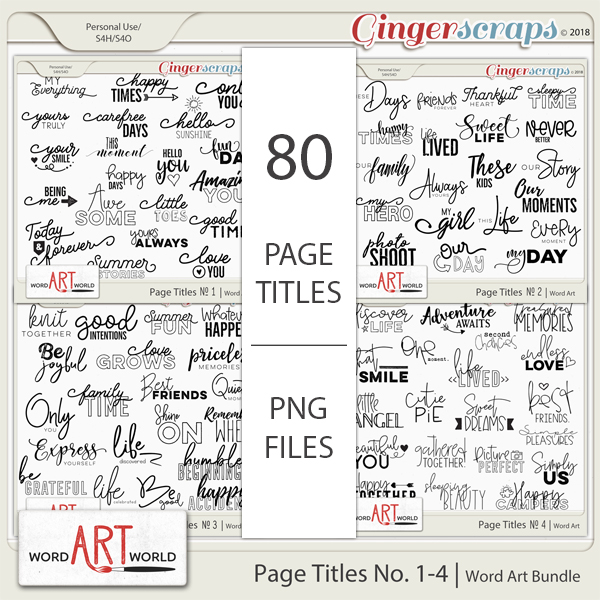 Page Titles No 1-4 Word Art Bundle