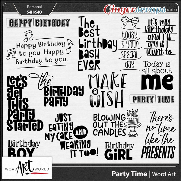 Party Time Word Art