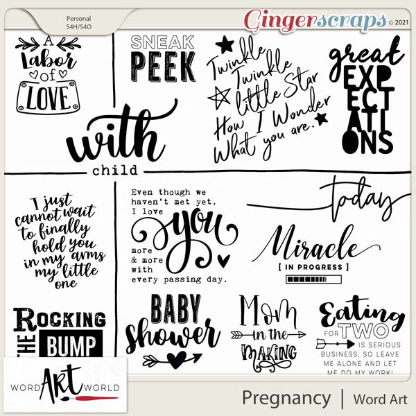 Pregnancy Word Art