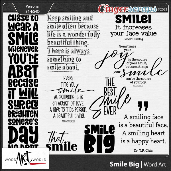 Smile Big Word Art