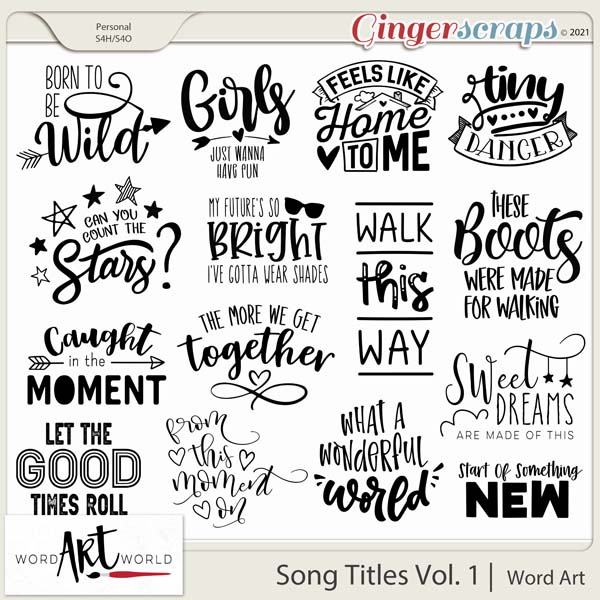 Song Titles Vol 1 Word Art Created By Word Art World