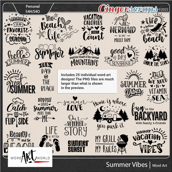 Summer Vibes Word Art