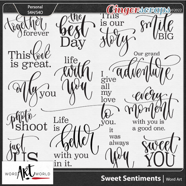 Sweet Sentiments Word Art