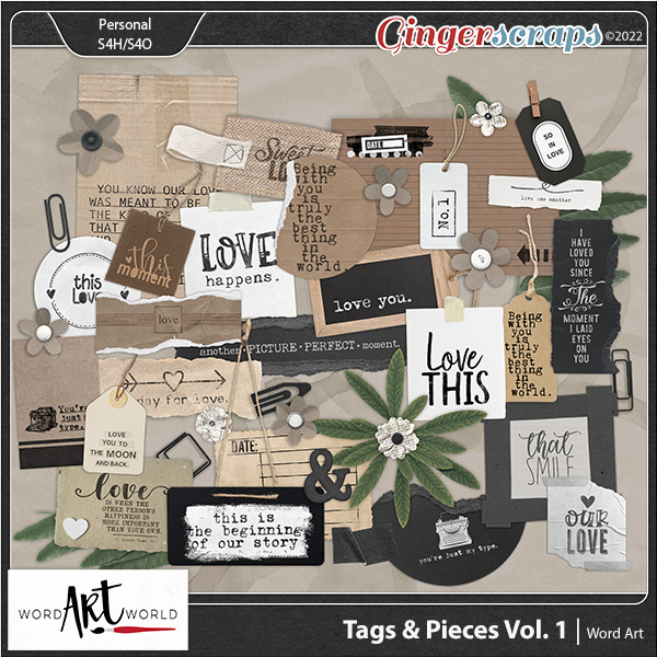 Tags & Pieces Vol 1 Word Art