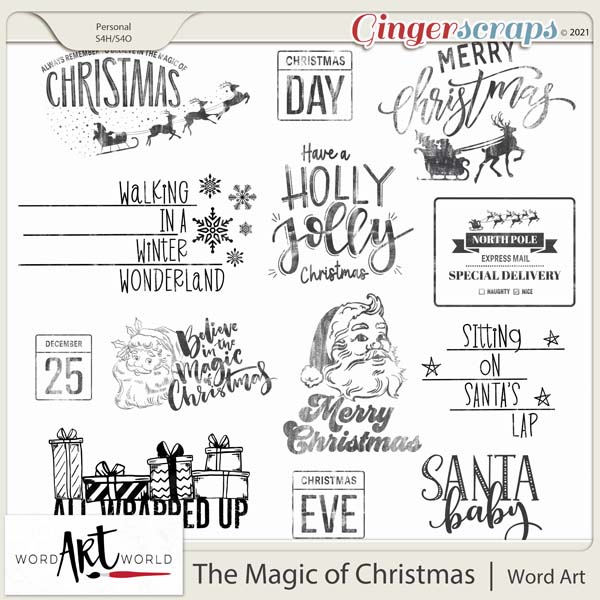 The Magic of Christmas Word Art