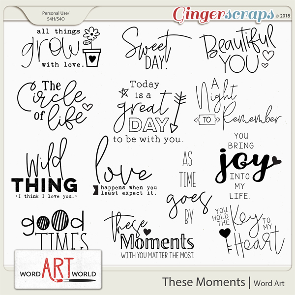 These Moments Word Art