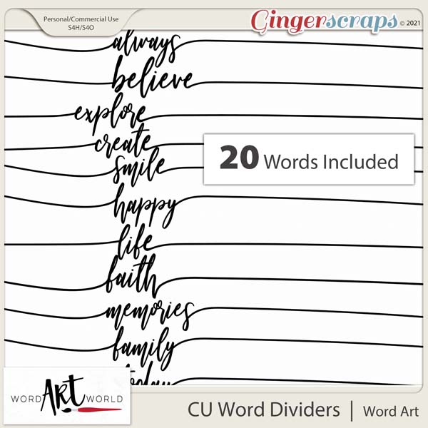 CU Word Dividers Word Art
