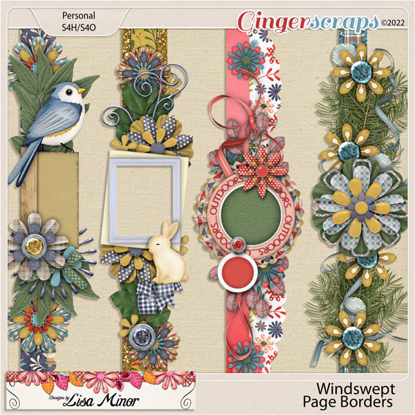 Windswept Page Borders from Designs by Lisa Minor