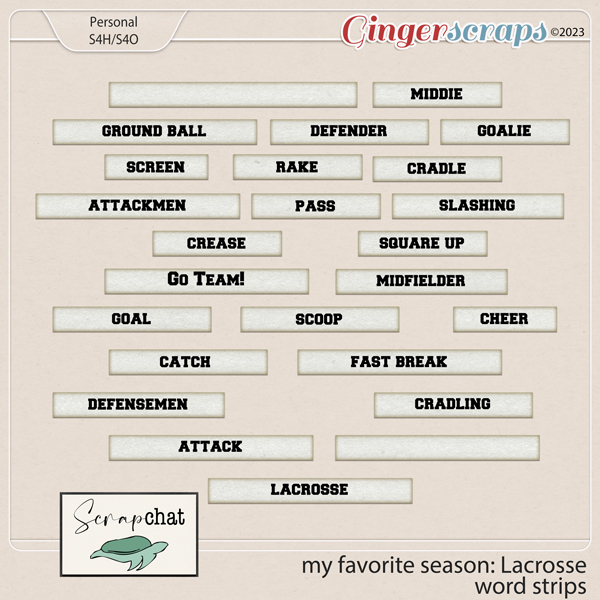 My Favorite Season: Lacrosse Word Strips by ScrapChat Designs