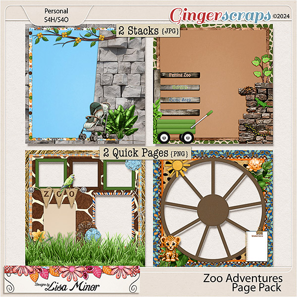 Zoo Adventures Page Pack from Designs by Lisa Minor