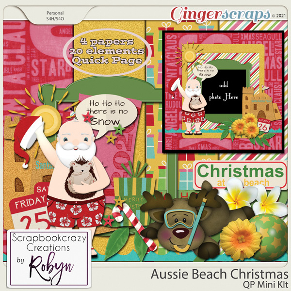 Aussie Beach Christmas Quick Page Mini Kit by Scrapbookcrazy Creations