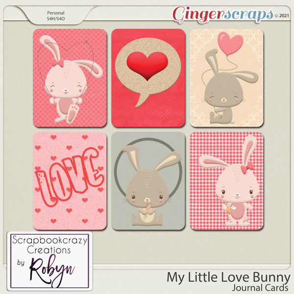 My Little Love Bunny Journal Cards by Scrapbookcrazy Creations