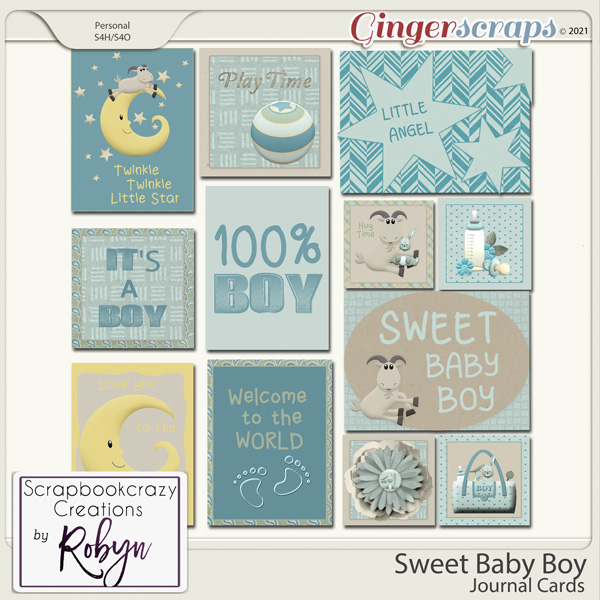 Sweet Baby Boy Journal Cards by Scrapbookcrazy Creations