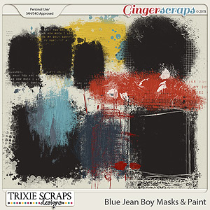 Blue Jean Boy Masks & Paint by Trixie Scraps Designs