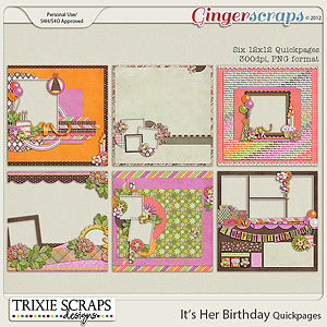 It's Her Birthday Quickpages by Trixie Scraps Designs