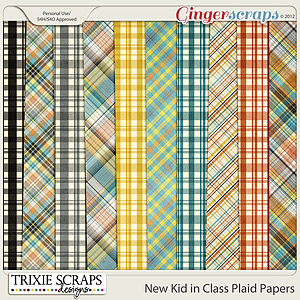 New Kid in Class Plaid Papers by Trixie Scraps Designs