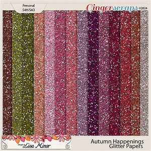 Autumn Happenings Glitter Papers from Designs by Lisa Minor