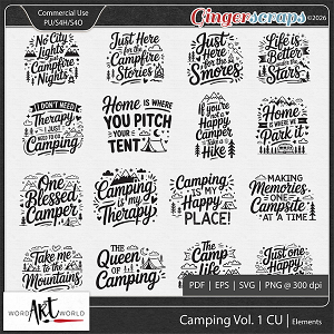 Camping Vol. 1 CU Word Art