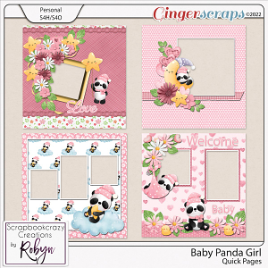 Baby Panda Girl Quick Pages by Scrapbookcrazy Creations