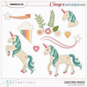 Unicorn Magic Layered Templates (CU) by GS Creations