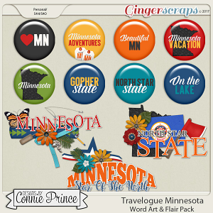 Travelogue Minnesota - Word Art & Flair Pack