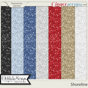Shoreline 12x12 Glitter Papers