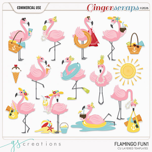 Flamingo Fun1 Layered Templates (CU)by GS Creations