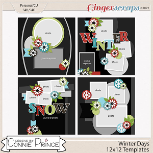Winter Days - 12x12 Templates (CU Ok) by Connie Prince