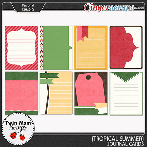 Tropical Summer - JOURNAL CARDS by Twin Mom Scraps