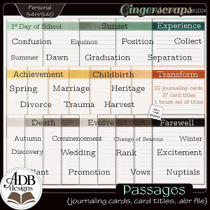 Passages Journal Cards and Titles by ADB Designs