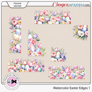 Watercolor Easter Edges 1 by Wetfish Designs
