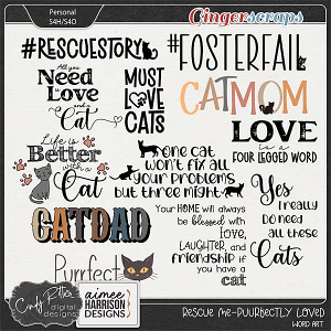 Rescue Me - Purrfectly Loved [Word Art] Cindy Ritter & Aimee Harrison 