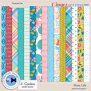 Mom Life Patterned Paper by Wetfish Designs and J. Conlon and Sons