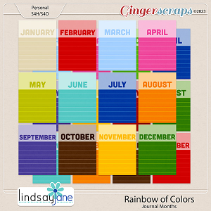 Rainbow of Colors Journal Months by Lindsay Jane