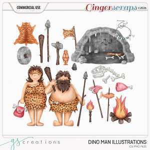 Dino Man Illustration (CU) by GS Creations