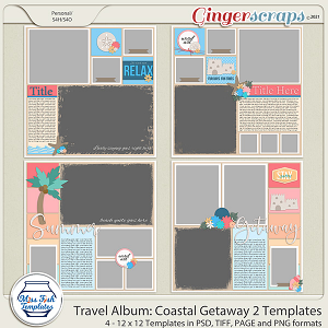 Travel Album Coastal Getaway 2 Templates by Miss Fish