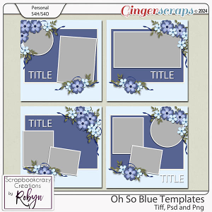 Oh So Blue Templates 01-04 by Scrapbookcrazy Creations