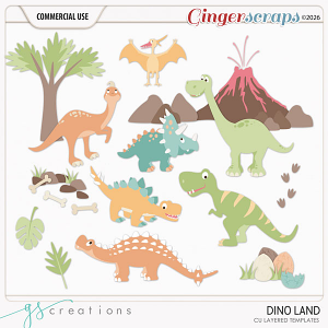 Dino Land Layered Templates (CU) by GS Creations