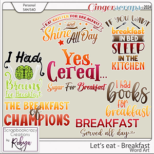Let's Eat - Breakfast Word Art by Scrapbookcrazy Creations