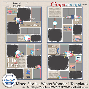Mixed Blocks - Winter Wonder 1 Templates by Miss Fish