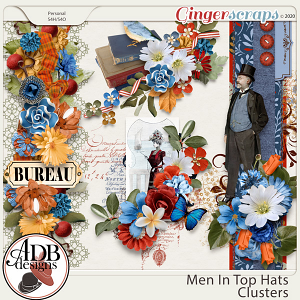 Men in Top Hats Clusters by ADB Designs