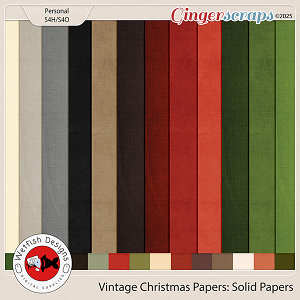 Vintage Christmas Solid Papers by Wetfish Designs