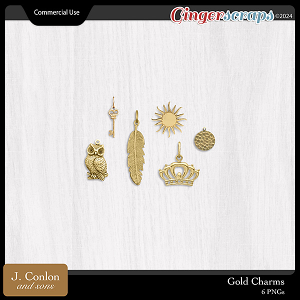 Gold Charms CU Embellishments by J. Conlon and Sons