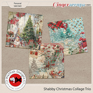 Shabby Christmas Paper Trio by Wetfish Designs