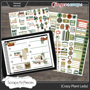 Crazy Plant Lady Digital Planner Pieces by Scraps N Pieces