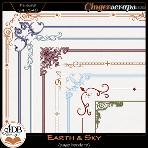 Earth & Sky Page Borders by ADB Designs