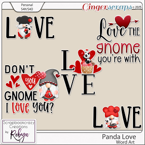 Panda Love Word Art by Scrapbookcrazy Creations