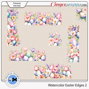 Watercolor Easter Edges 2  by Wetfish Designs