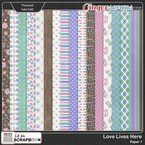 Love Lives Here-1 Paper by Let Me Scrapbook
